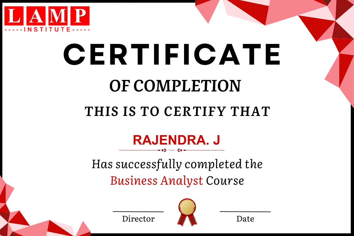 Business Analyst completion certification